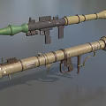 Bazooka Rocket Launcher RPG Howitzer Rocket Grenade Launcher Anti-Tank Low Face Low Number Low Model Simple Model Game Video Level Super Realistic 3d model