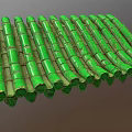 Traditional Green Roof Tiles Arranged In Order With Glossy Surface Texture