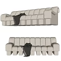 Modern multiplayer sofa variable sofa curved sofa module sofa 3d model