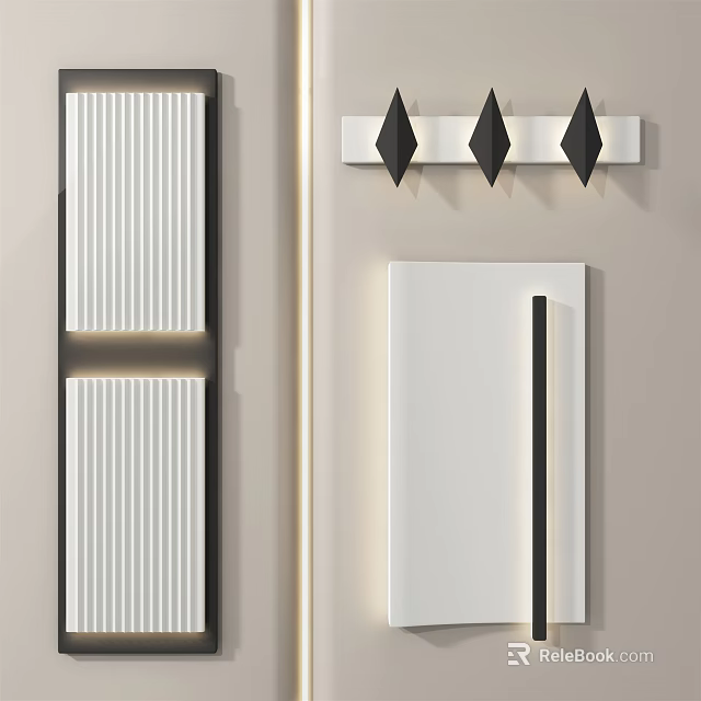 Modern Wall Lamps With Diamond And Striped Patterns For Home Interior 3d model