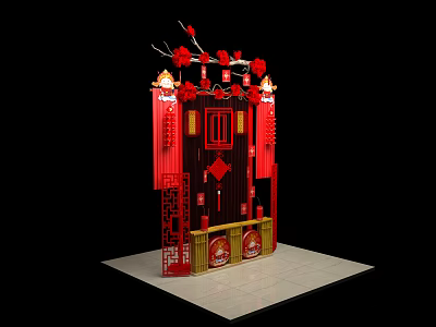 New Chinese Style Meichen New Year Booth 3d model New Chinese Style Meichen New Year Booth 3d model