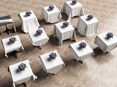 Modern Tablecloth Sign-in Table 3d model