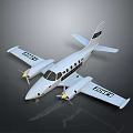 White Small Aircraft With Twin Propellers And TC ABX Identification Markings