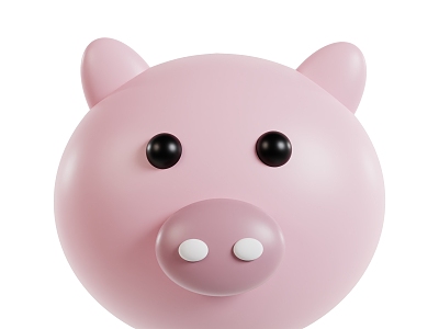 Pig head pig cartoon pig head cartoon pig cute pig 3d model