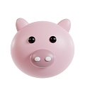 Pig head pig cartoon pig head cartoon pig cute pig pig 3d model