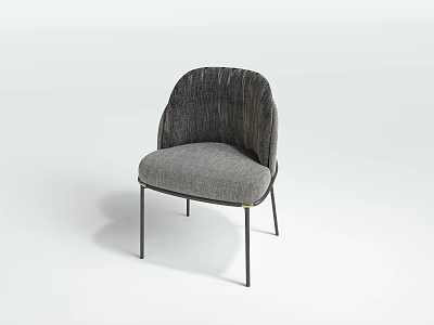 Modern Accent Chair With Textured Gray Backrest And Metal Legs For Living Space 3d model