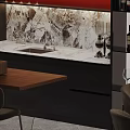 Modern Restaurant Interior With Dark Furniture Wine Racks Elegant Lighting And Dining Tables