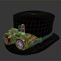 Steampunk Top Hat With Vintage Mechanical Gear Brass Components And Black Fabric