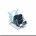 Modern Interactive Gaming Simulator With Dual Seats Control Panel And Display Screen