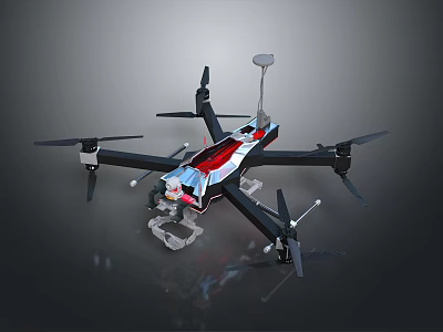 Professional Multirotor Drone With High Performance Camera Mount And Antenna System 3d model