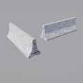 White Concrete Barriers With Connection Parts And Smooth Surface Design 3d model