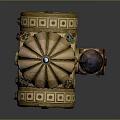 Decorative Vintage Box With Dome Top And Ornate Wooden Details And Lighting Effect