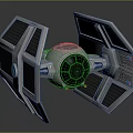 Detailed TIE Fighter 3D Model With Metallic Structure And Spherical Cockpit