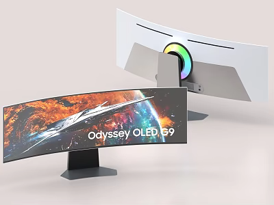Odyssey OLED G9 Curved Gaming Monitor With RGB Lighting And High Definition Display Screen 3d model