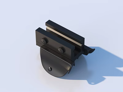 Solid Black Metal Mechanical Component With Screws And Mounting Bracket Design 3d model