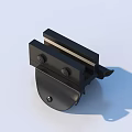 Solid Black Metal Mechanical Component With Screws And Mounting Bracket Design 3d model