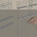 Various Metal Scaffolding Structures For Construction With Sturdy Frames And Designs 3d model