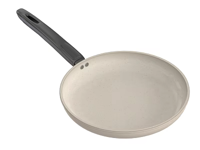 Modern Beige Frying Pan With Black Handle And Smooth Surface For Kitchen Cookware 3d model