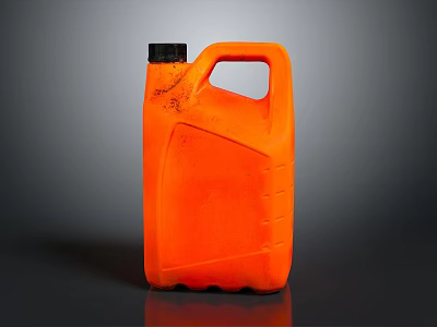 Industrial Equipment Orange Plastic Container with Handle and Black Cap for Industrial Liquid Storage 3d model