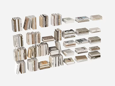 Books And Magazines In Stacked Collection With Assorted Covers And Various Sizes 3d model