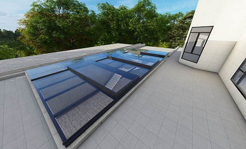 Oversized Lighting Well Translated Skylight 3d model