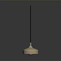Metal Object With Round Gold Base And Slender Rod On Gray Gradient Background 3d model