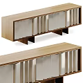 Sleek Modern Console Cabinet And Sideboard With Wooden Frame And Mirrored Panels Design