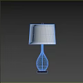 Modern Table Lamp With Linen Shade And Teardrop Glass Base Gold Accent Design