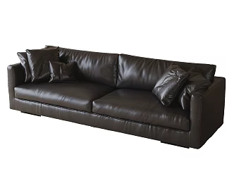 modern double sofa leather sofa 3d model