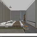 Luxury SPA Sauna Bathroom Design With Dark Wall Round Mirror Black Sink And Wooden Cabinet