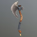 Handcrafted Axe With Sharp Metal Head Wooden Handle And Leather Wrapped Grip Design