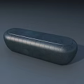 Modern Deep Gray Leather Sofa Bench With Stitched Oval Design 3d model