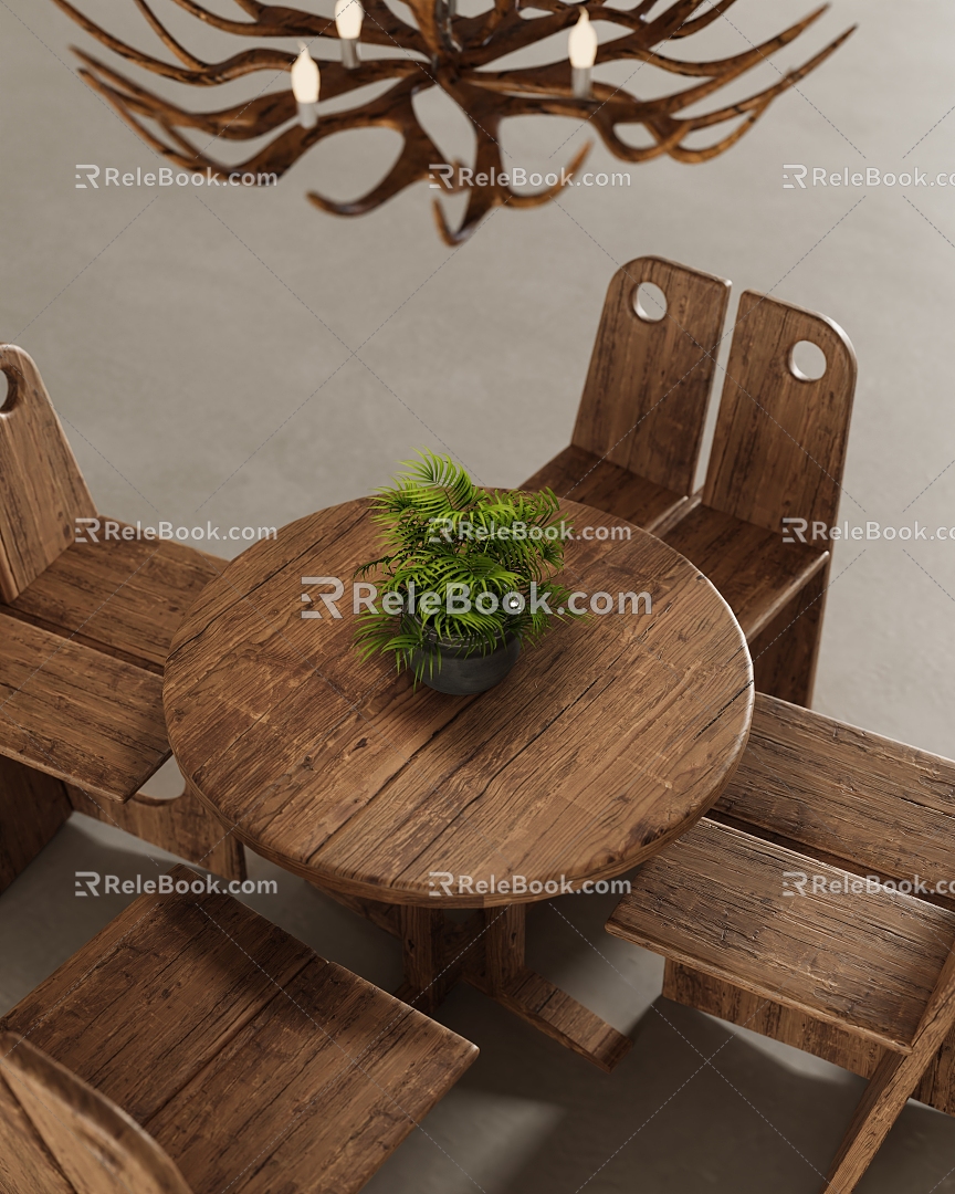 Table and Chair Combination 3d model