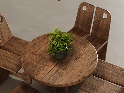 Table and Chair Combination 3d model