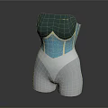 Shiny Green Metallic Corset With Silver Shorts Fashion Apparel Design