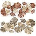 Elegant Modern Metal Leaf Wall Decor With Copper And Gold Accents 3d model
