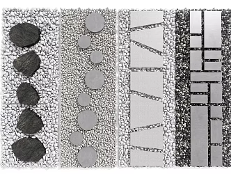 Modern Landscape Tingbu Garden Paving Bluestone Gravel Trail Stone Steps 3d model