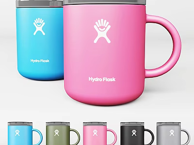 Hydro Flask Mugs With Handle And White Logo In Multiple Colors 3d model
