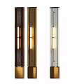Modern Room Dividers With Vertical Light Strips And Wooden Golden White Frames