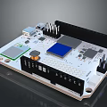 Advanced Electronic Circuit Board With Integrated Chips Interface Ports And Components