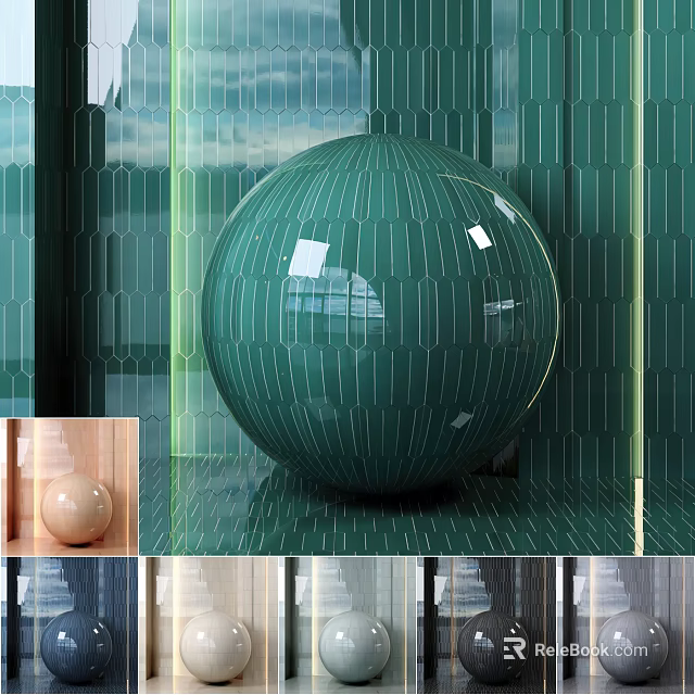 Decorative Green Spherical Wall Decor For Modern Walls With Various Color Options 3d model 