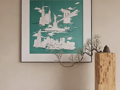 New Chinese Style Quiet Painting Oil Painting 3d model