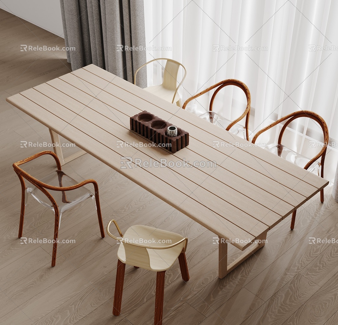 Dining table and chair combination 3d model