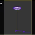 Modern Floor Lamp With White Lampshade And Black Pole In Light Colored Wall Panel Design