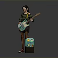Man Playing Electric Guitar Standing On Amplifier In Dynamic Performance Pose 3d model