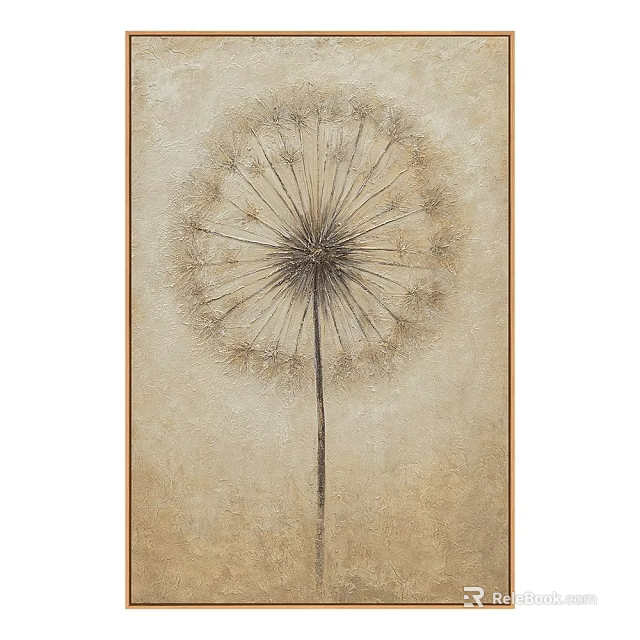 Elegant Dandelion Wall Decor Artwork With Natural Design And Neutral Tones 3d model 