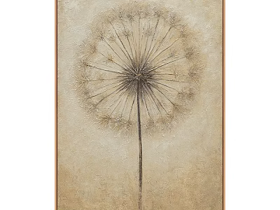 Elegant Dandelion Wall Decor Artwork With Natural Design And Neutral Tones 3d model