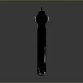 Modern Black Tactical Pistol Featuring Metal Rail Sleek Design On Gray Background With Reflection