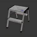 Sturdy Two Step Metal Ladder With Non Slip Platform And Foldable Design For Household Use