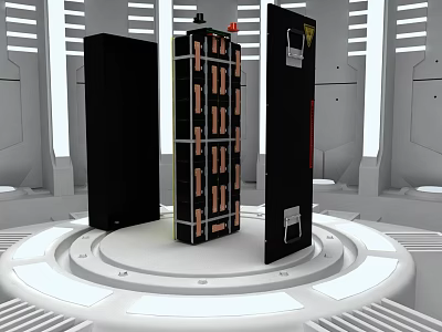 Industrial Equipment Featuring Metal Frame Copper Pipes And Circular Platform Structure 3d model